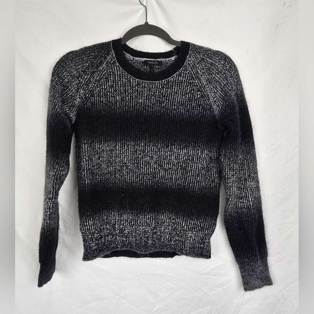 Bobi Black Revolve Ombre Raglan Hippie Y2K Sweater in Black & Grey sz S